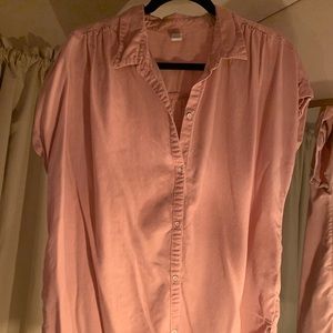 Old Navy Pink Linen Material Button-down Blouse